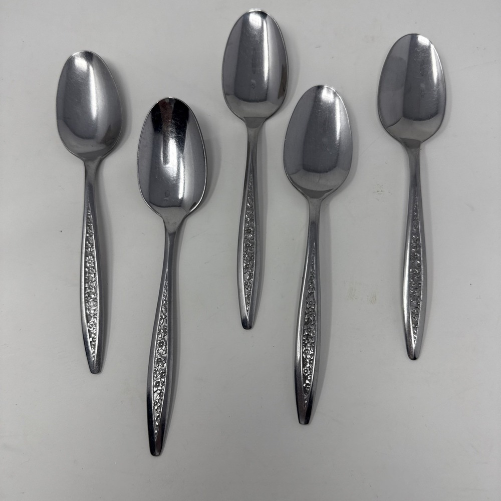 VTG MCM Superior Stainless Petal Lane Flatware Silverware 5 Tablespoons